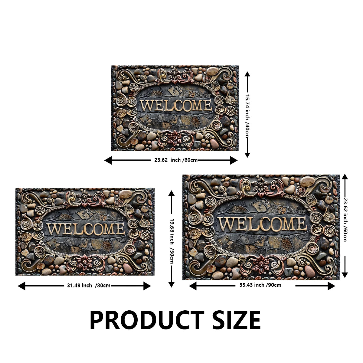 Luxury Vintage Doormat - Washable Low-Pile Rug for Entrance & Hallway
