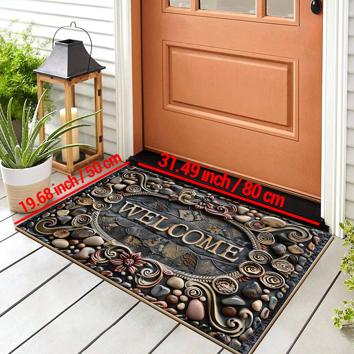 Luxury Vintage Doormat - Washable Low-Pile Rug for Entrance & Hallway