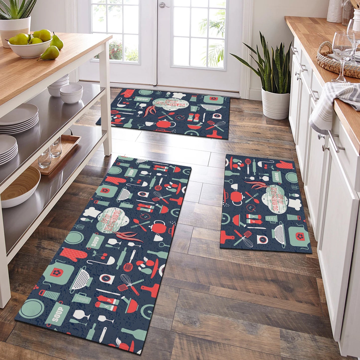 Oil & Water Absorbent Kitchen Mat - Non-Slip Floor Pad for Sink & Stove