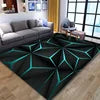 Modern 3D Geometric Area Rug - Optical Illusion Carpet for Living Room & Bedroom