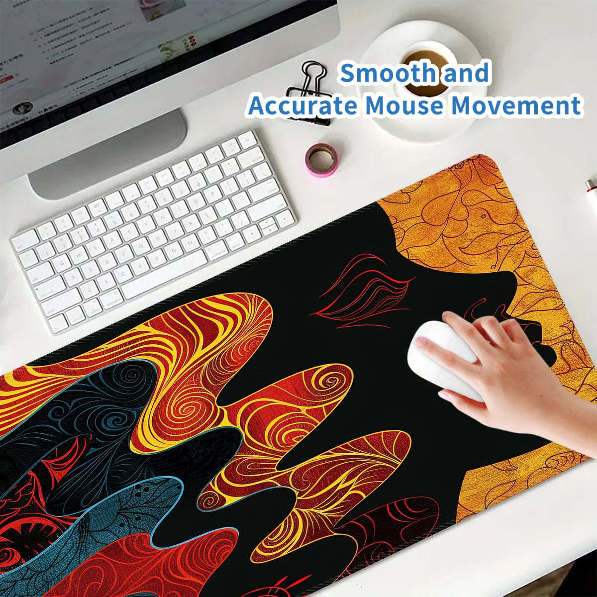Custom Large Gaming Mouse Pad, XXL Desk Mat with Stitched Edges, Rubber Non-Slip Computer Pad for CF LOL, Office Desk Cover