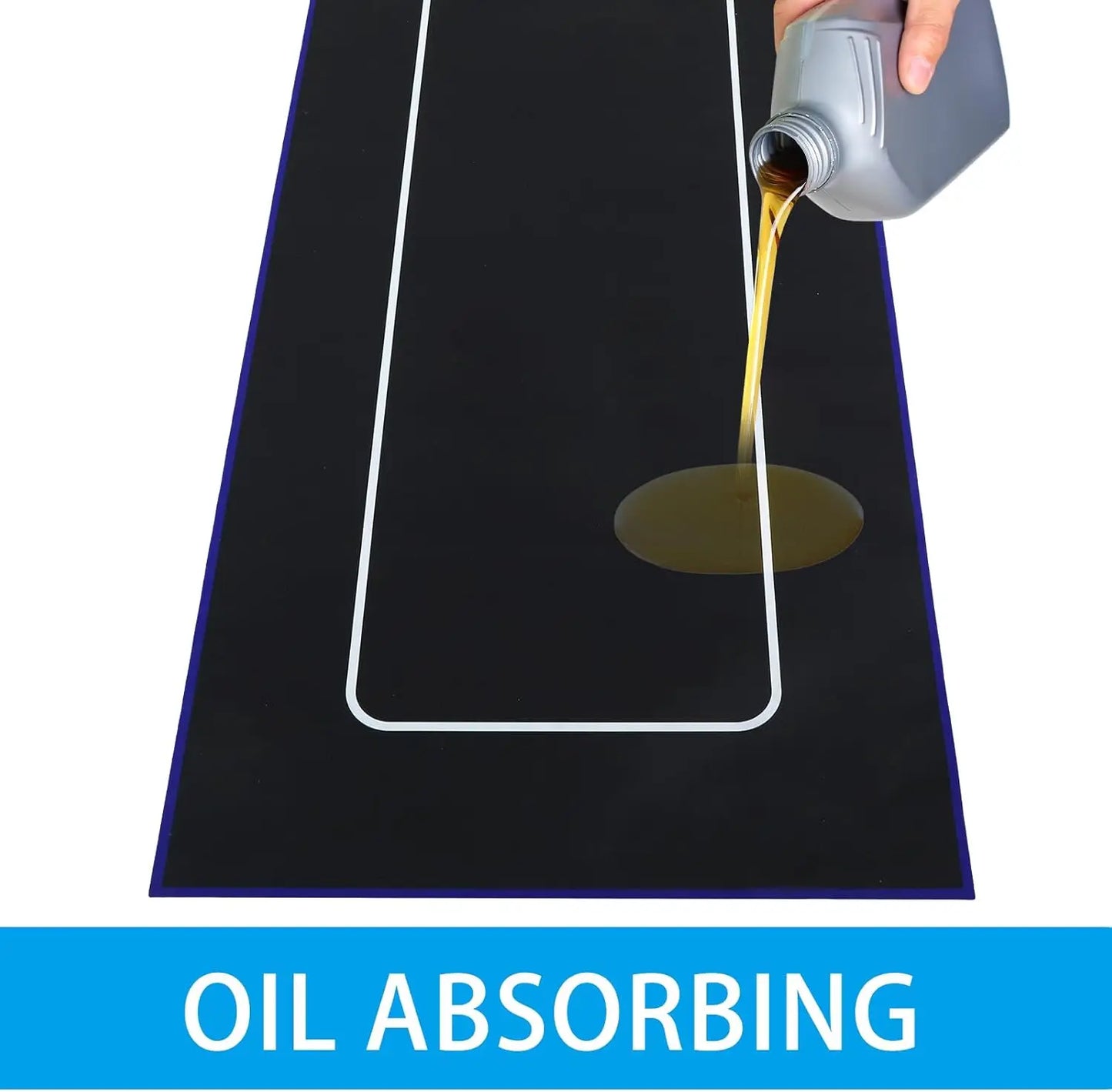 Custom Motorcycle Parking Mat - Oil Absorbent, Washable & Anti-Slip Garage Rug