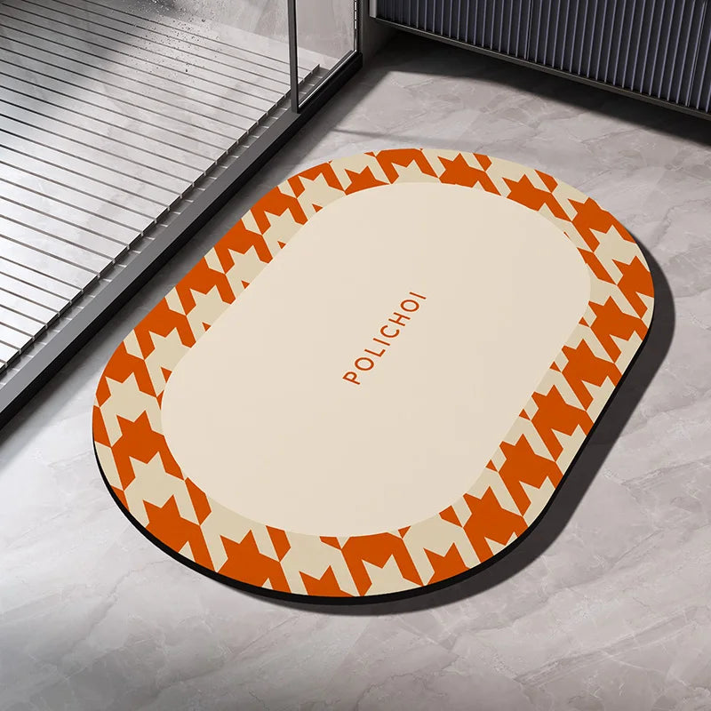 Diatomaceous Earth Bath Mat - Super Absorbent & Quick-Dry Non-Slip Bathroom Floor Mat