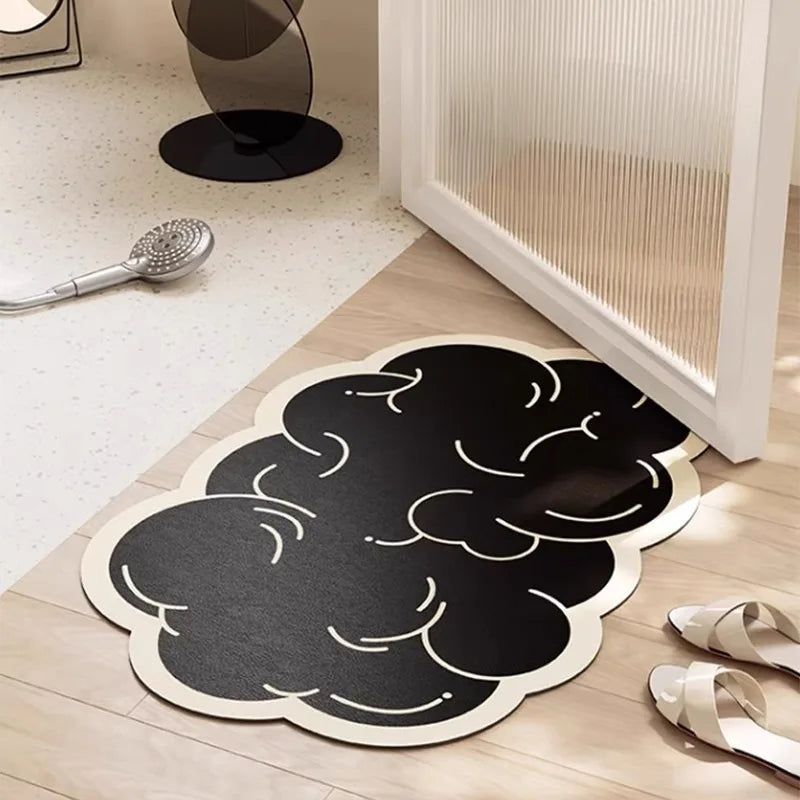 Wave Pattern Anti-Slip Mat - Durable & Absorbent for Bathroom Shower and Kitchen