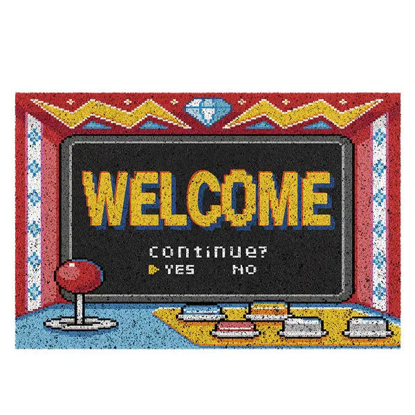 Retro Game Console Doormat - Dirt Resistant & Easy Clean Gamer Entry Rug