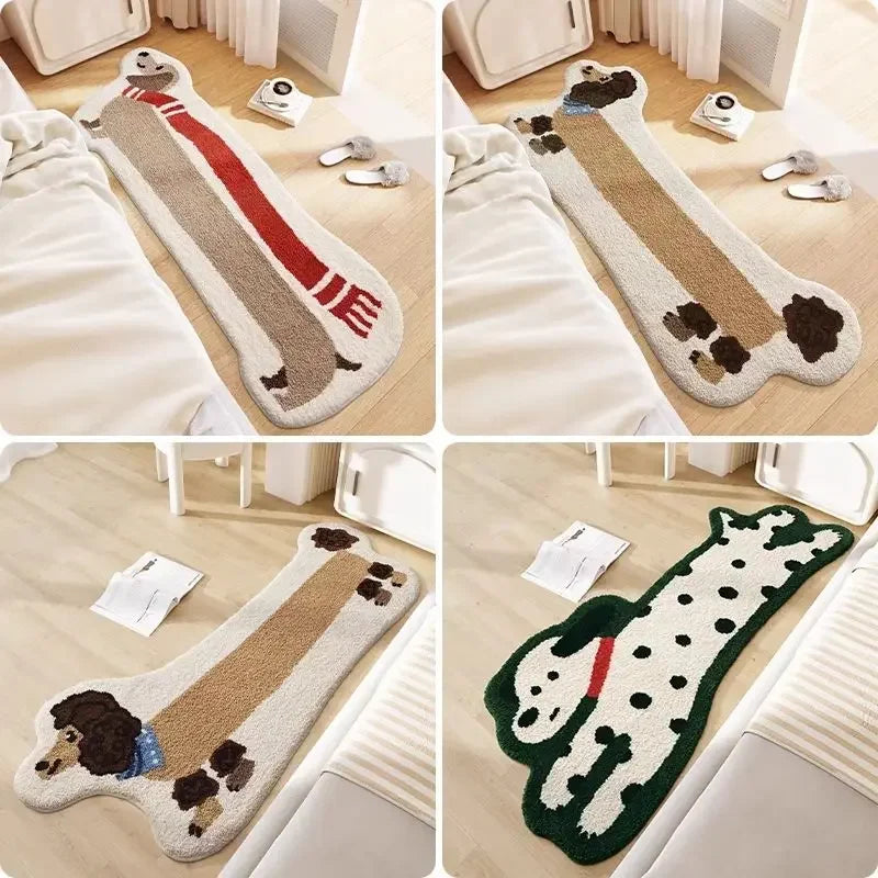 Luxury Plush Runner Rug for Girls Room - Long Faux Cashmere Bedside Carpet