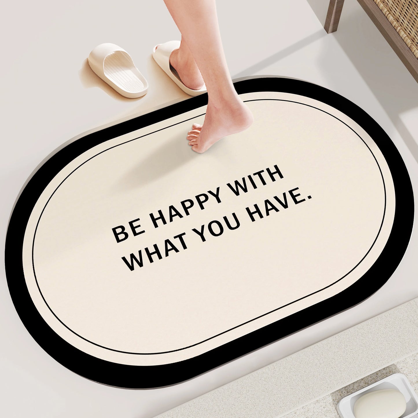 Diatomite Bath Mat - Super Absorbent & Non-Slip Foot Mat for Bathroom and Toilet