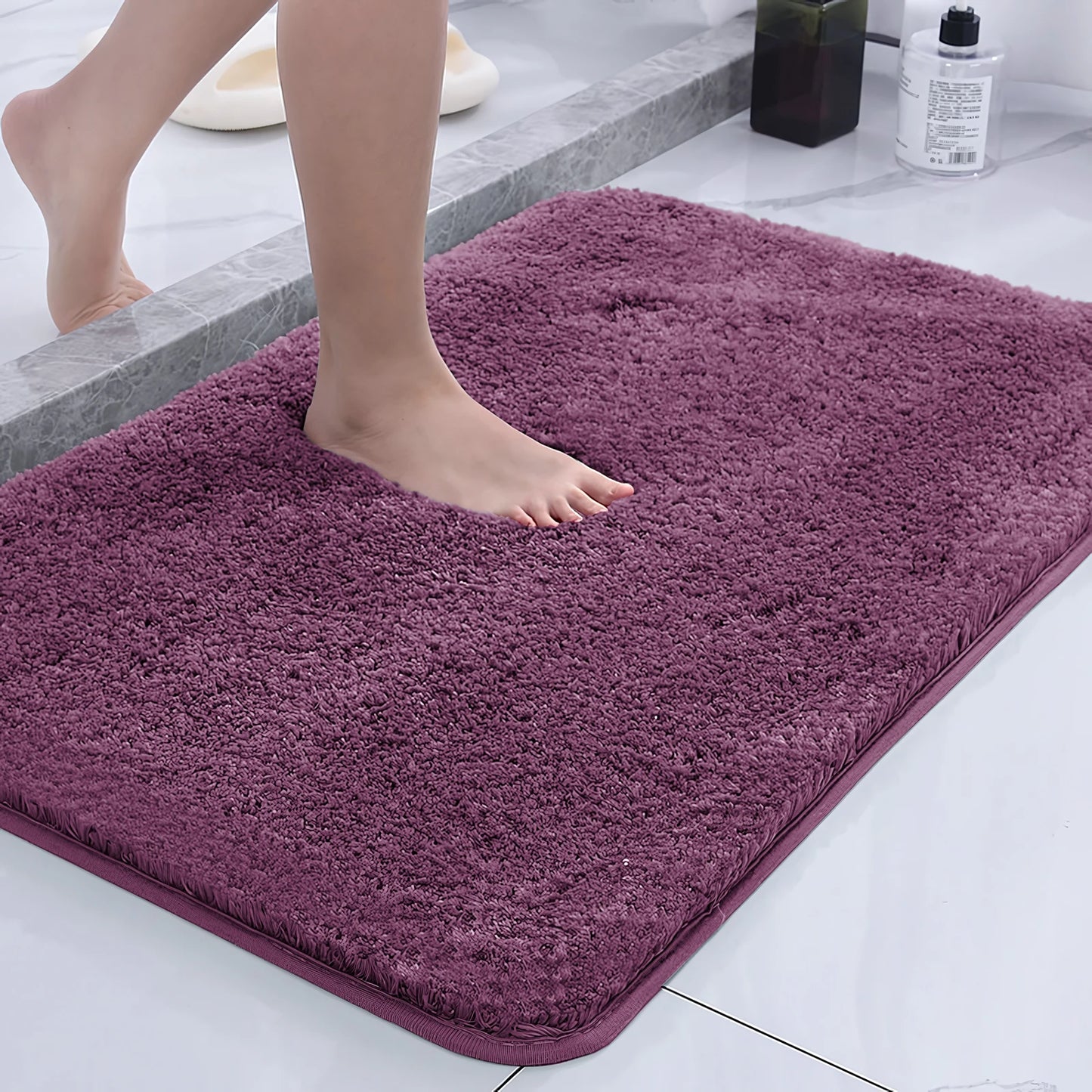 Super Plush Bath Rug - Ultra Absorbent & Non-Slip Bathroom Floor Mat, Machine Washable
