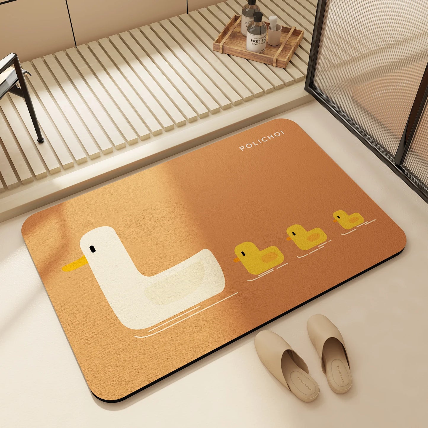Diatomite Bath Mat - Quick Dry, Absorbent & Non-Slip Stone Foot Mat for Bathroom