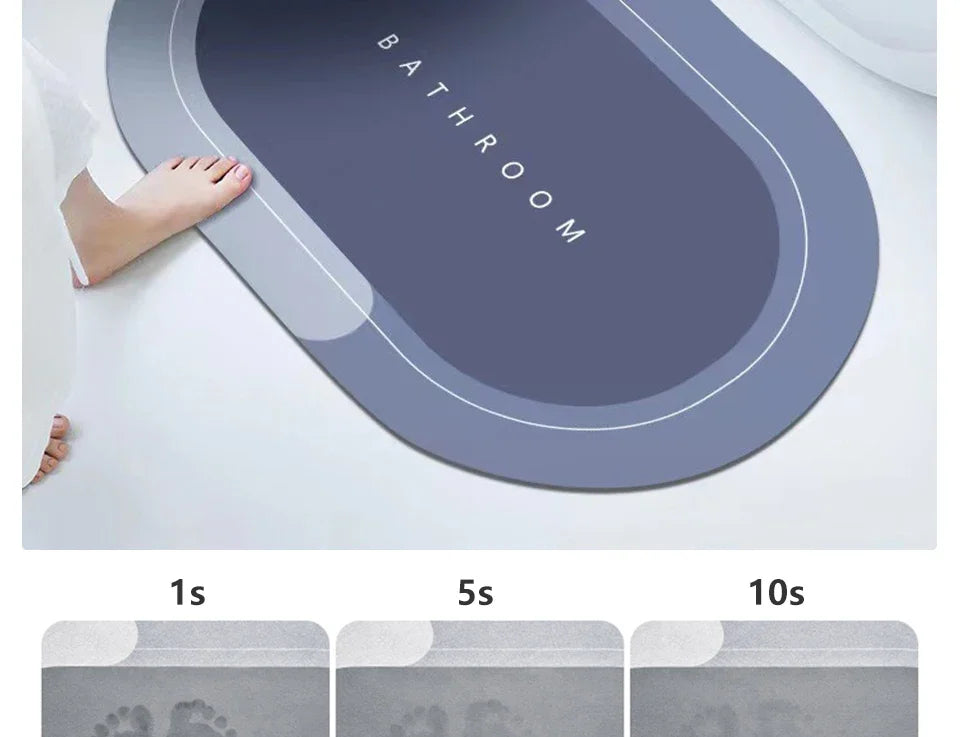 Diatom Mud Bath Mat - Super Absorbent & Fast-Drying Non-Slip Floor Mat for Bathroom