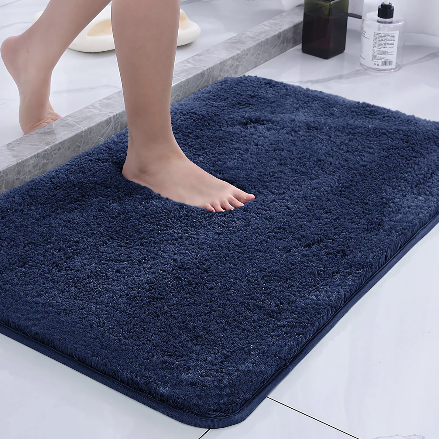 Super Plush Bath Rug - Ultra Absorbent & Non-Slip Bathroom Floor Mat, Machine Washable