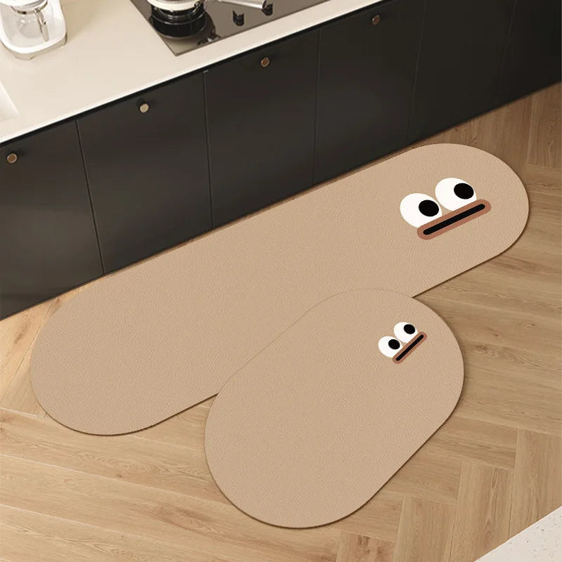 Cartoon Diatomite Kitchen Runner (1 or 2-Pack) - Absorbent & Non-Slip Floor Mat