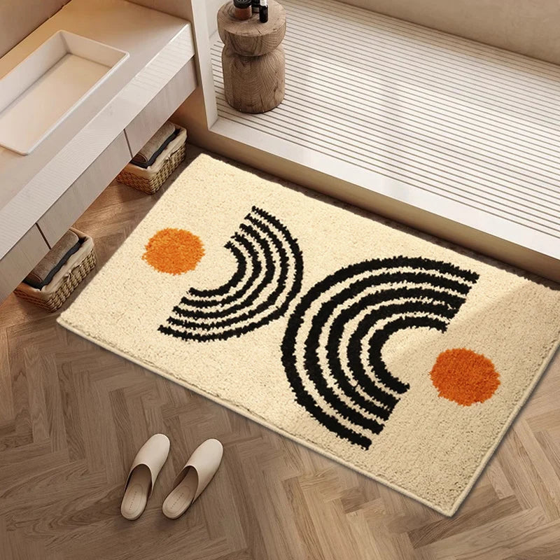 Modern Absorbent Bath Mat - Non-Slip & Quick-Dry Rug for Bathroom & Entrance