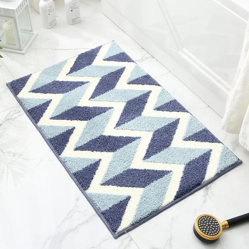 Cashmere Superfine Sand Bath Mat, Ultra Soft Non-Slip Bathroom Rug, Absorbent Microfiber Doormat, Leaf Green Entrance Carpet