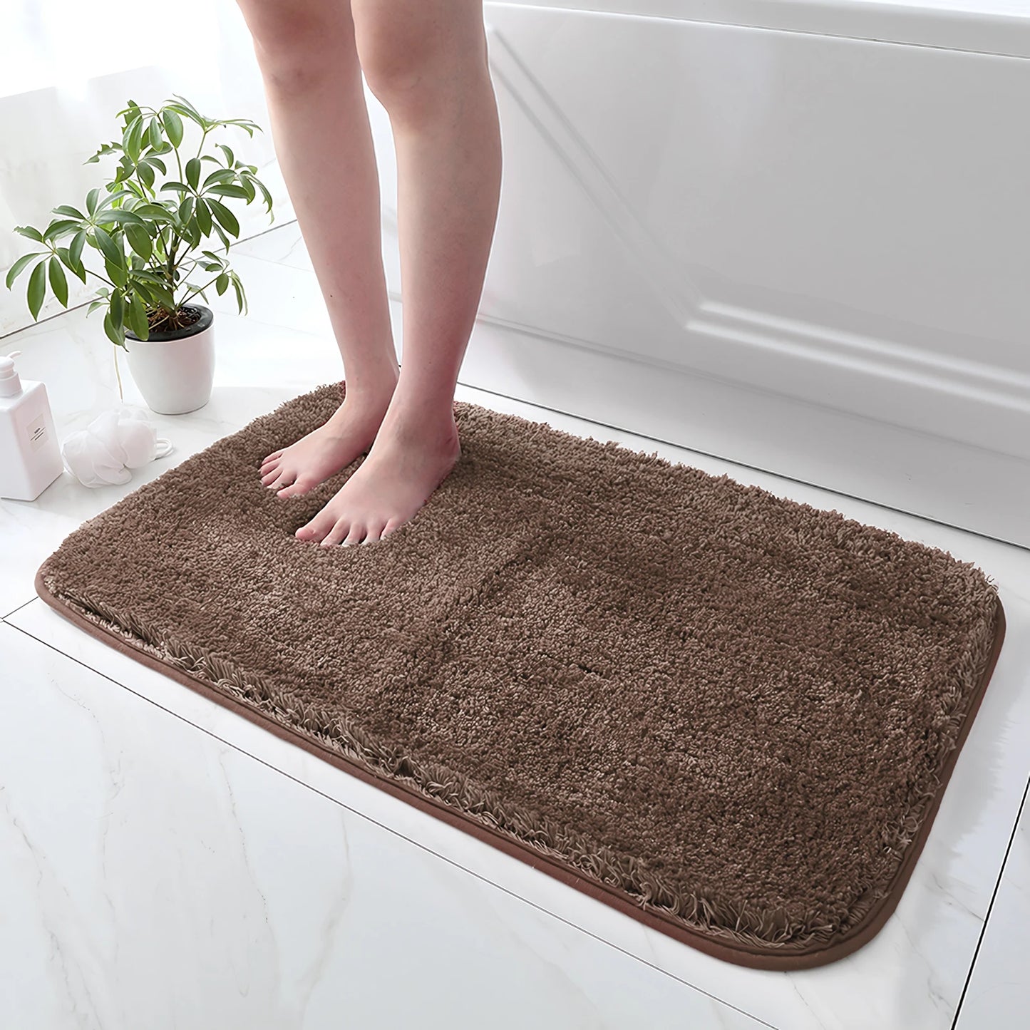 Super Plush Bath Rug - Ultra Absorbent & Non-Slip Bathroom Floor Mat, Machine Washable