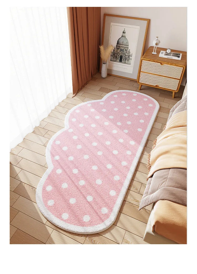 Cloud Print Kids Rug - Soft Cartoon Faux Cashmere Carpet for Nursery & Bedroom