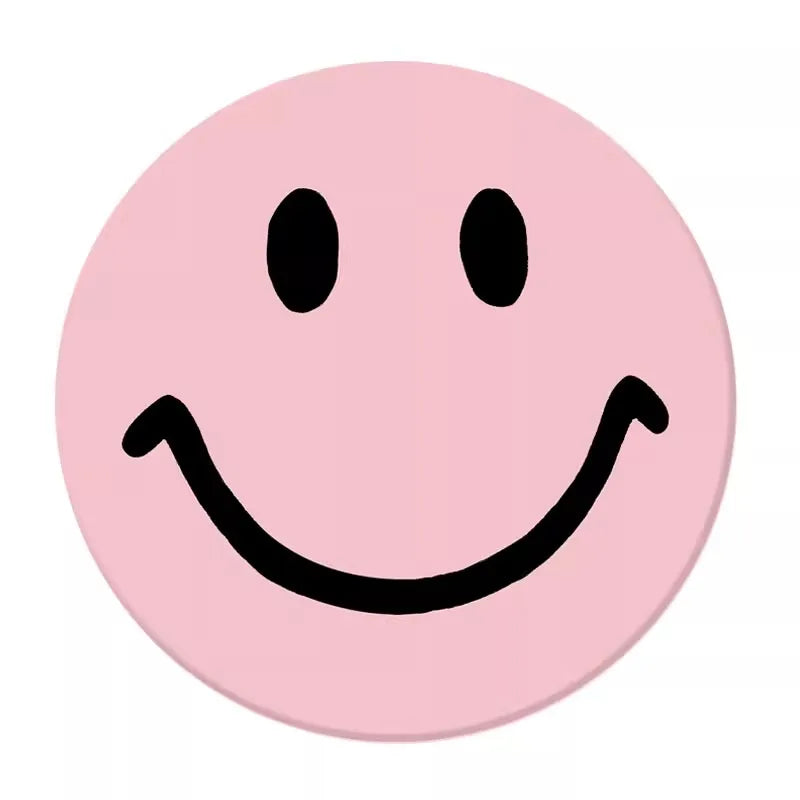 Smiling Face Round Rug - Soft & Comfortable Floor Mat for Living Room and Study