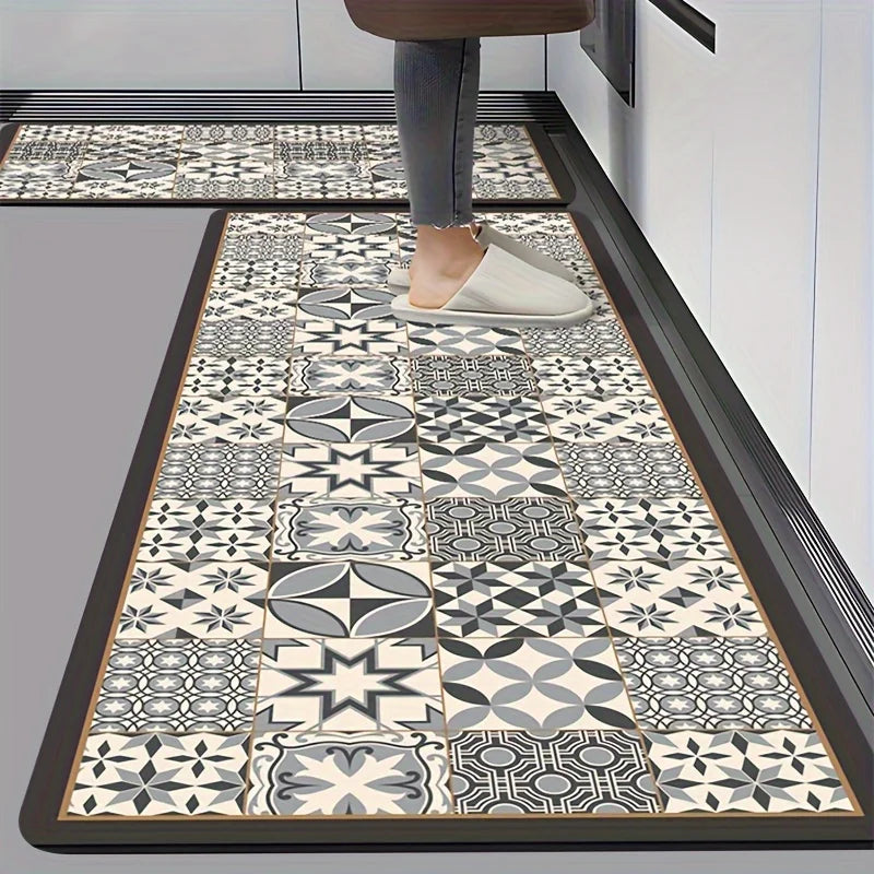 Waterproof Kitchen Mat, Anti-Fatigue Comfort Floor Rug for Sink, Oil & Slip Resistant, Absorbent Door Mat for Bathroom, Hallway Entry