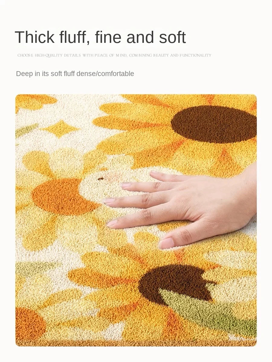 Luxury Plush Bedroom Carpet, Long Oval Cashmere Throw Blanket, Thick Shaggy Floor Mat for Girls Room, Light Luxury Bedside Rug, Kids Nursery Decor