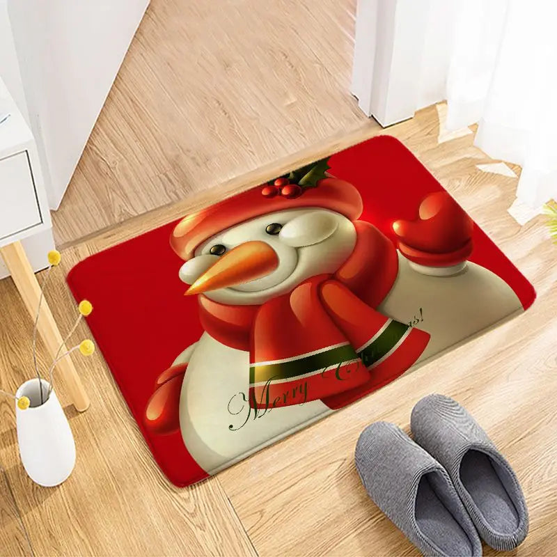 Christmas Welcome Doormat - Non-Slip Holiday Mat for Front Door & Kitchen Entryway