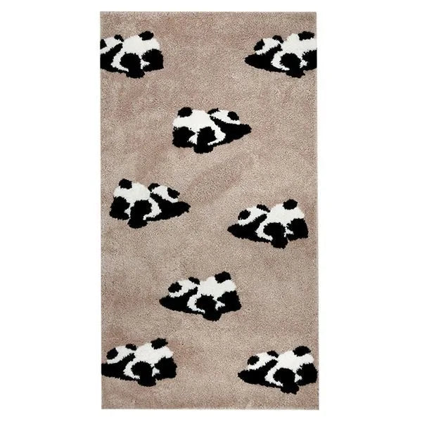 Cute Panda Rug, Faux Cashmere Bedside Carpet, Soft Anti-Slip Nursery Mat, Kids Room Decor, Plush Headboard Carpet for Bedroom