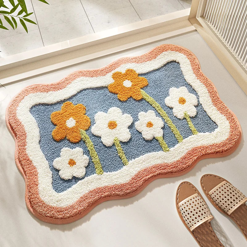 Thick Absorbent Bath Mat - Quick-Dry & Non-Slip Bathroom Rug for Shower