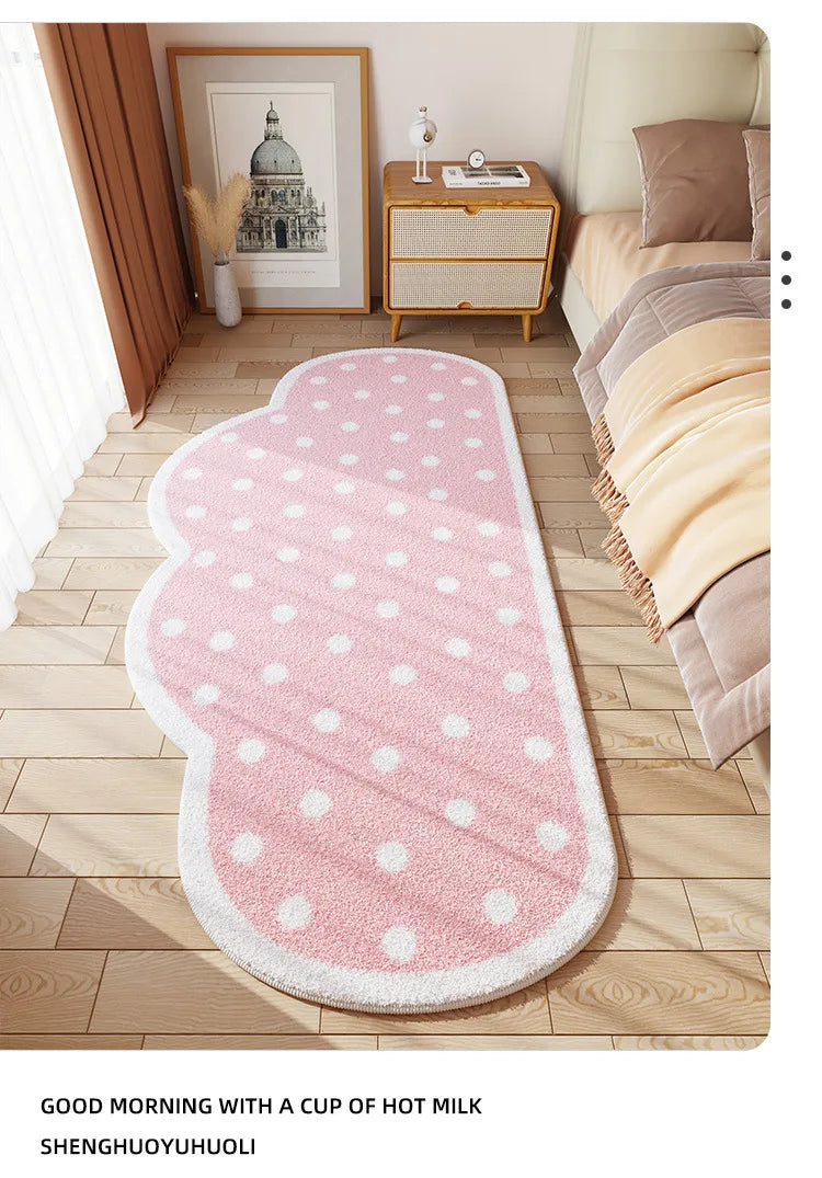 Cloud Print Kids Rug - Soft Cartoon Faux Cashmere Carpet for Nursery & Bedroom