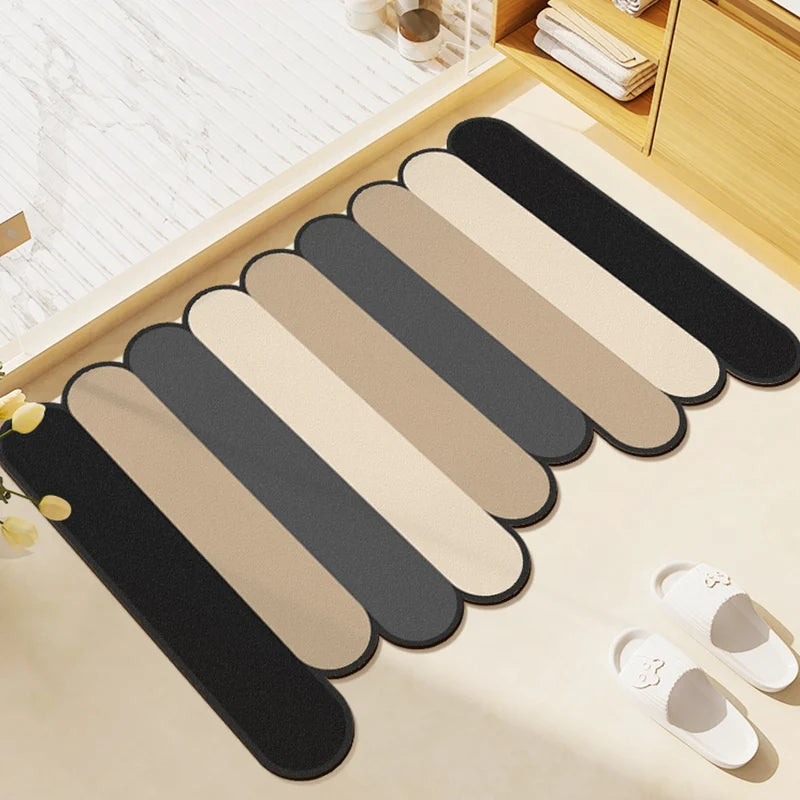 Soft Diatomite Bath Mat - Super Absorbent & Non-Slip Toilet Rug