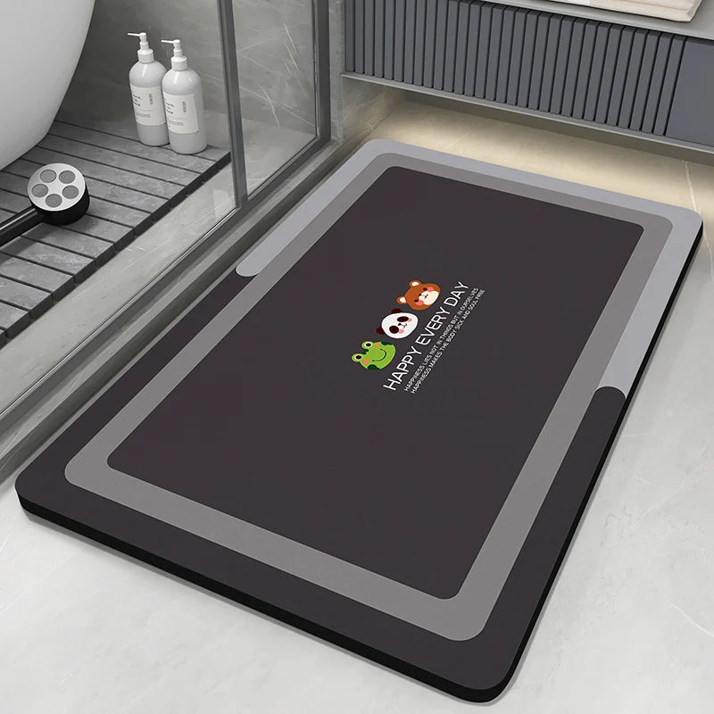 Diatomite Bath Mat - Quick Dry, Absorbent & Non-Slip Stone Foot Mat for Bathroom