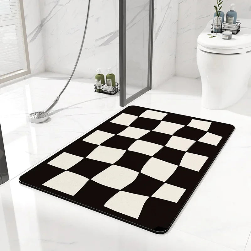 Nordic Diatomite Bath Mat - Soft, Super Absorbent & Non-Slip Toilet Rug