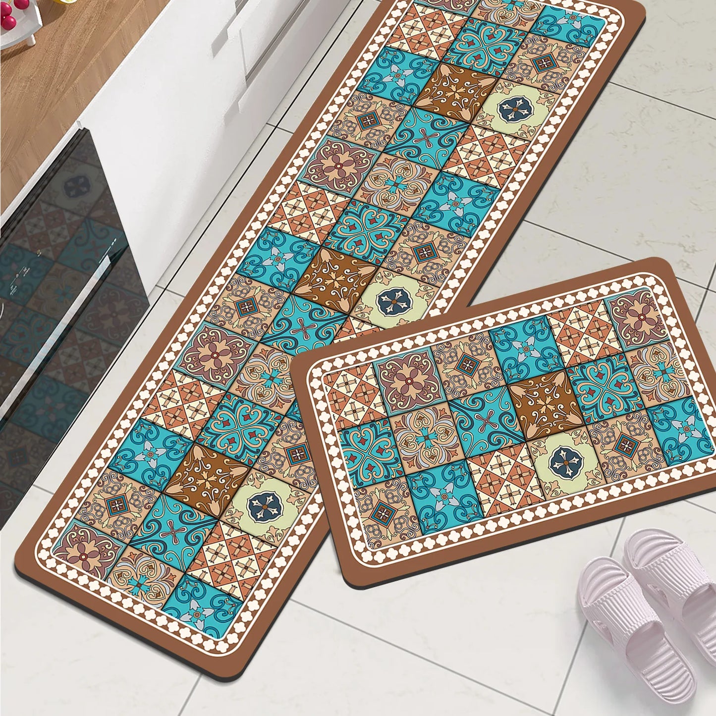 Super Absorbent Kitchen Runner - Waterproof & Washable Long Floor Mat