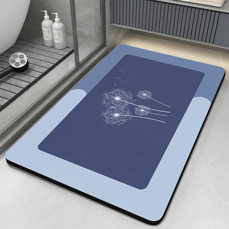 Diatomaceous Earth Bath Mat - Super Absorbent & Quick-Dry Non-Slip Bathroom Floor Mat
