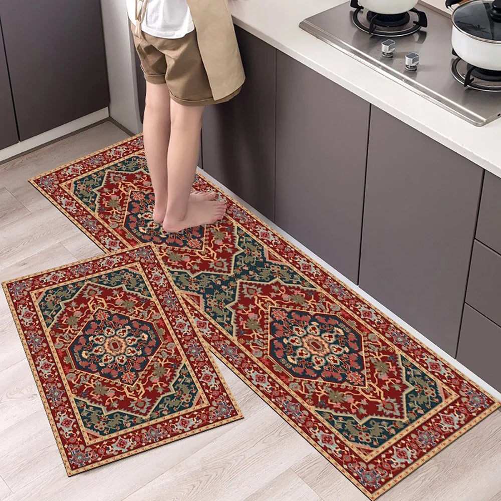 Modern Retro Floor Mat - Non-Slip & Durable Area Rug for Living Room and Kitchen