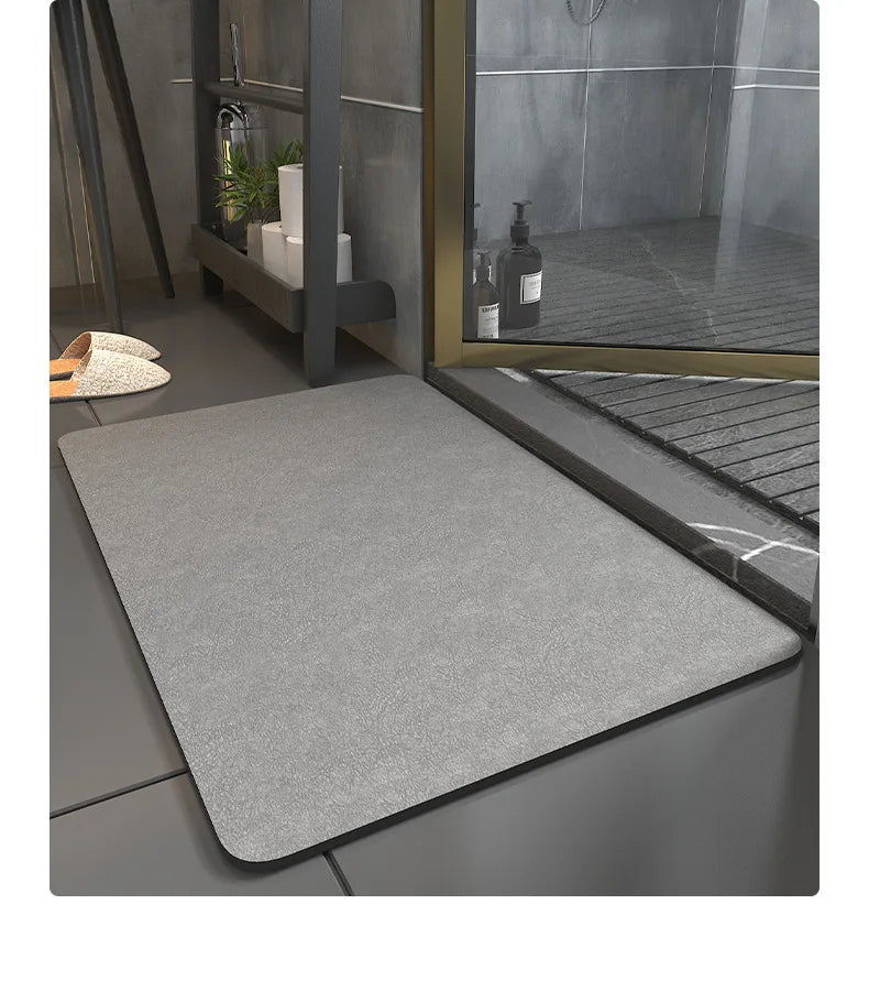 Diatomaceous Earth Bath Mat - Super Absorbent Quick-Dry & Non-Slip Bathroom Rug