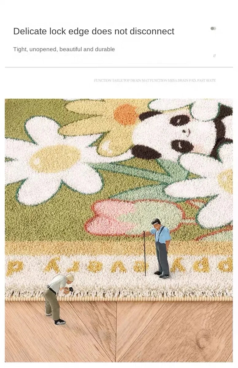 Luxury Plush Bedroom Carpet, Long Oval Cashmere Throw Blanket, Thick Shaggy Floor Mat for Girls Room, Light Luxury Bedside Rug, Kids Nursery Decor