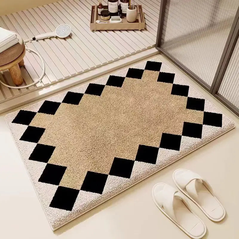 Faux Cashmere Bath Mat - Ultra Soft & Absorbent Bathroom Rug for Toilet and Shower