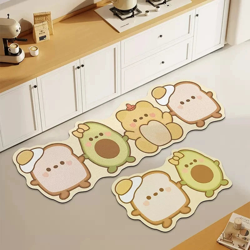 Cartoon Kitchen Mat - Non-Slip & Washable Anti-Fatigue Floor Pad