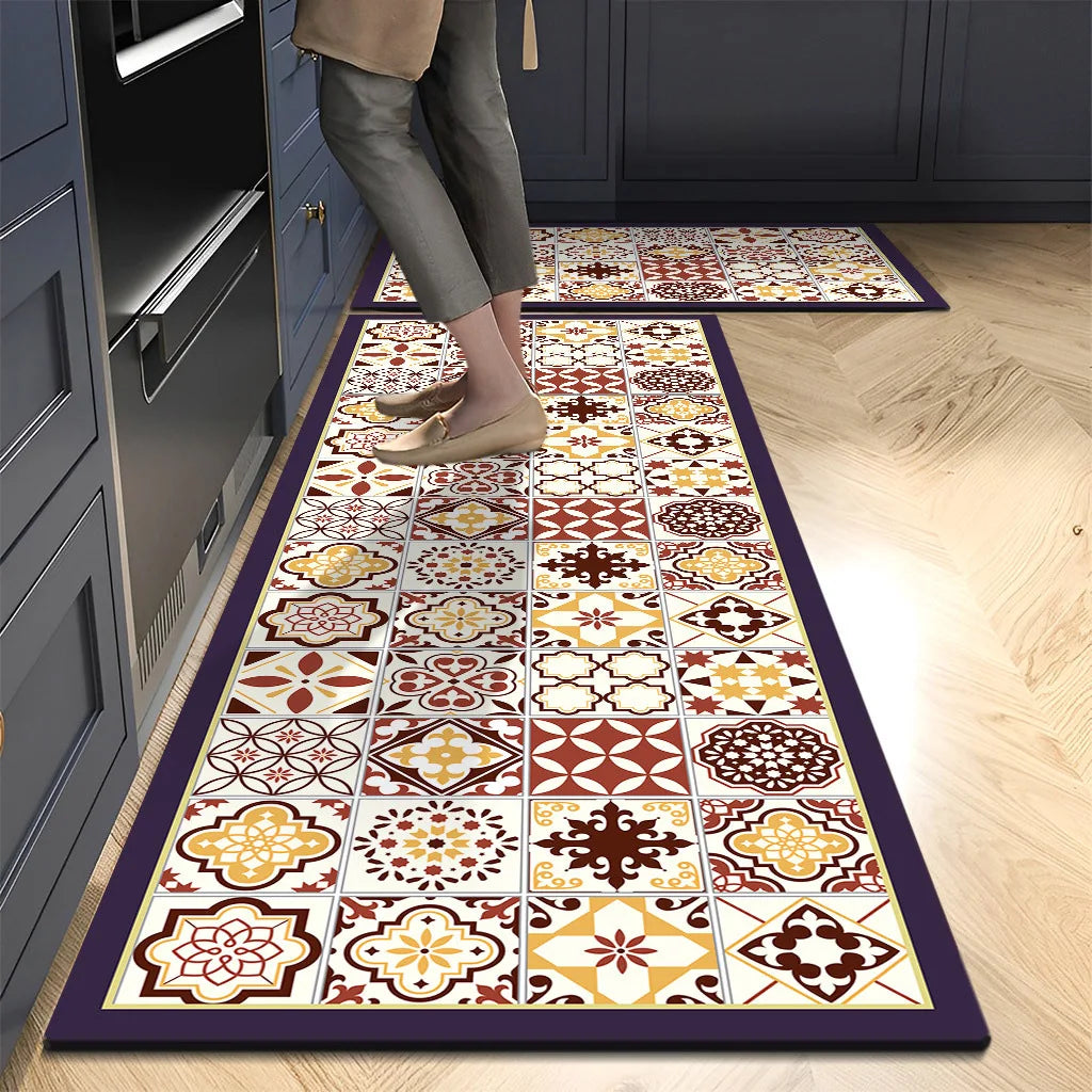 American Retro Diatomite Kitchen Runner (1 or 2-Pack) - Oil Proof & Washable