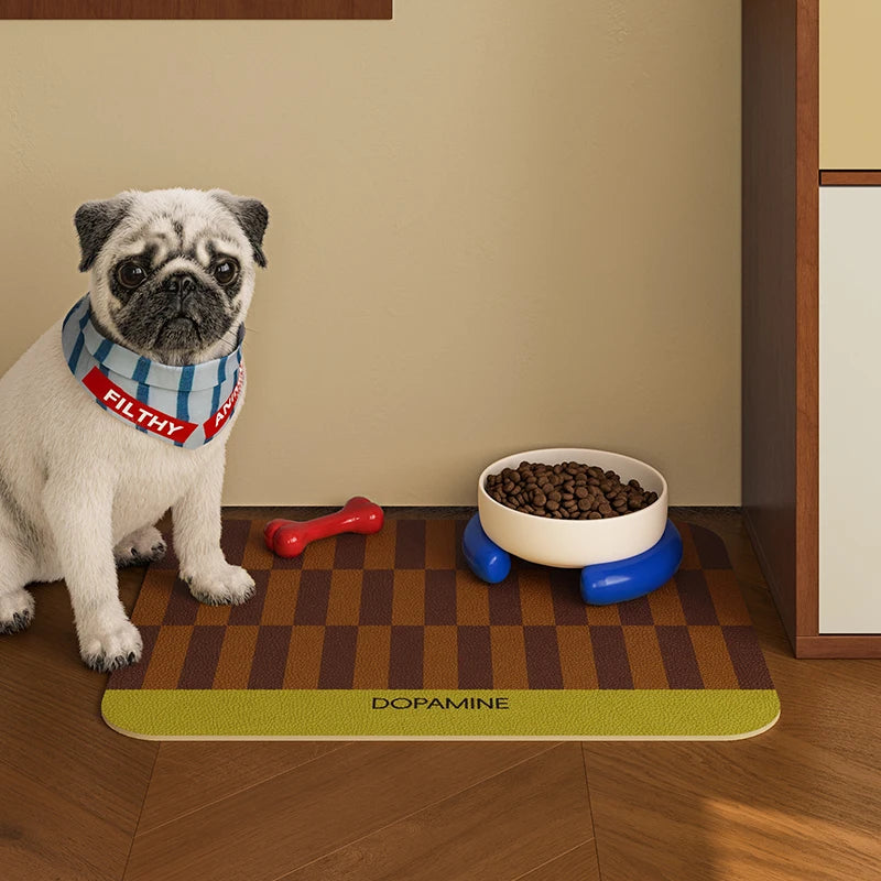 Waterproof Pet Feeding Mat - Oil Resistant, Quick-Dry & Easy Wipe Clean Tray