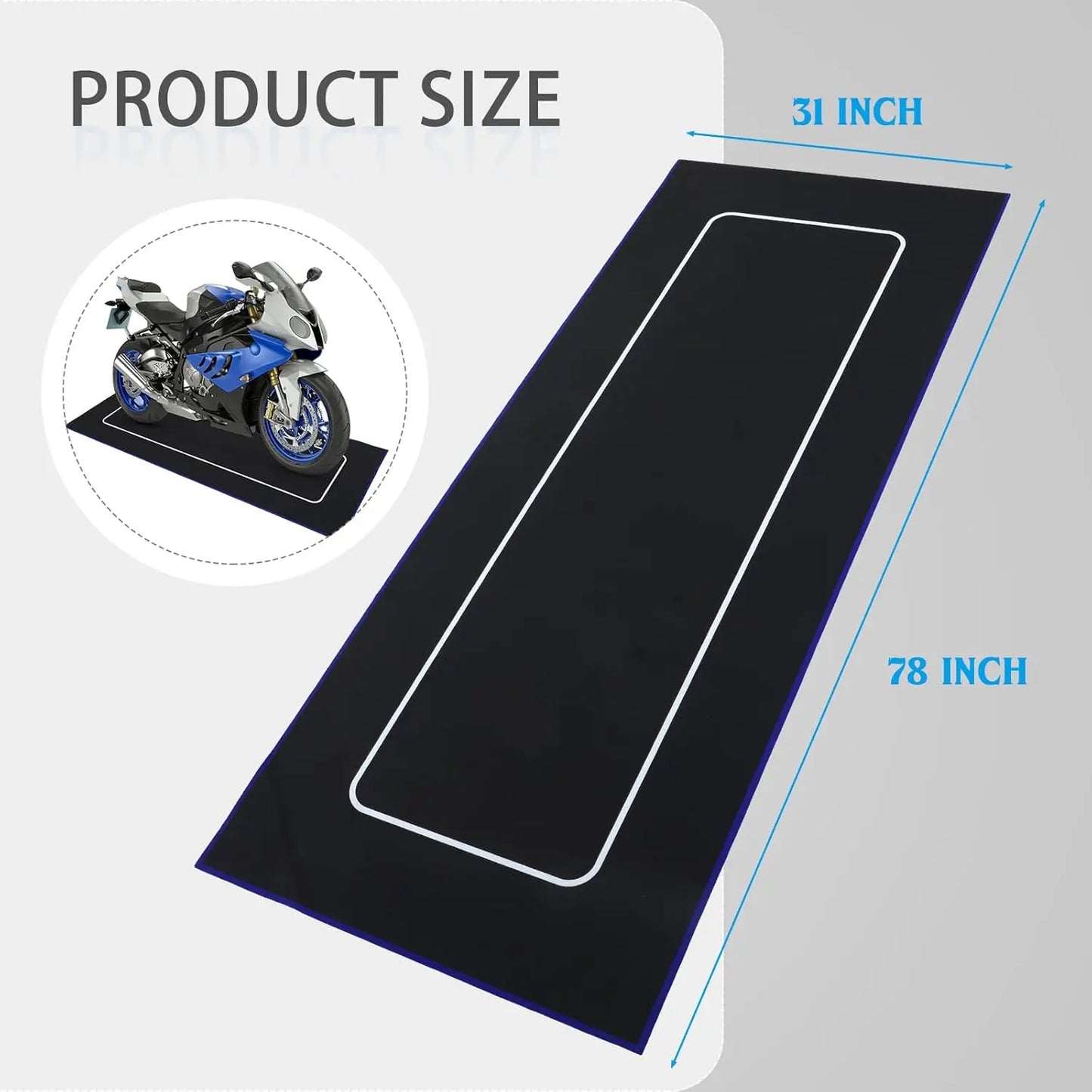 Custom Motorcycle Parking Mat - Oil Absorbent, Washable & Anti-Slip Garage Rug