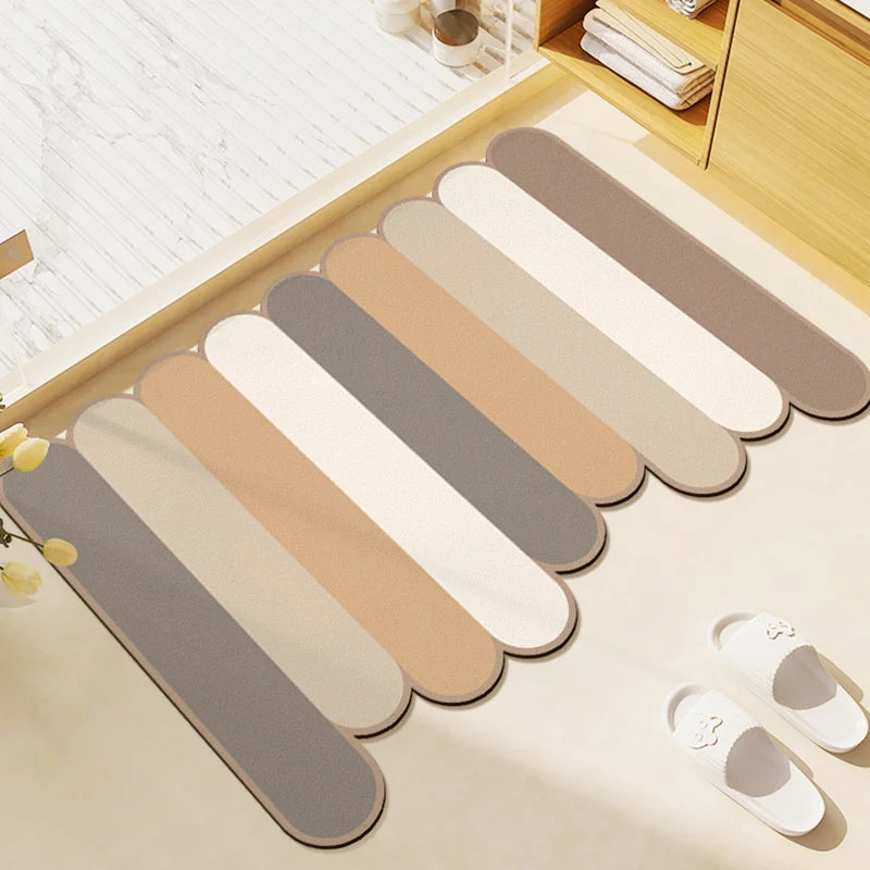 Soft Diatomite Bath Mat - Super Absorbent & Non-Slip Toilet Rug