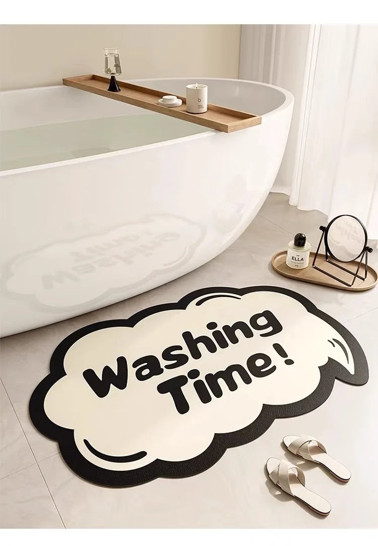 Wave Pattern Anti-Slip Mat - Durable & Absorbent for Bathroom Shower and Kitchen