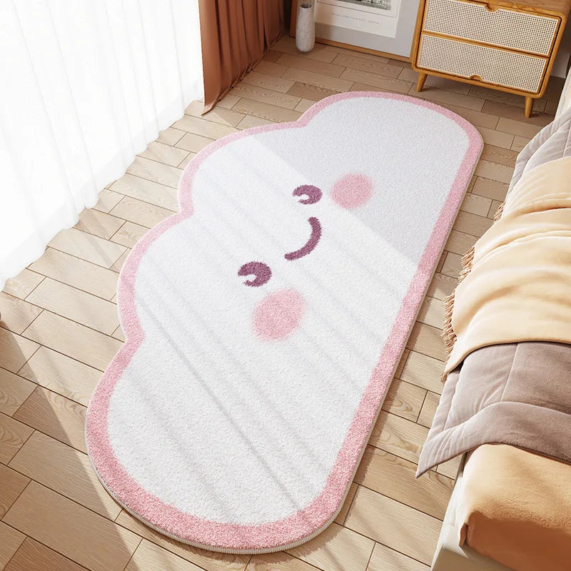 Cloud Print Kids Rug - Soft Cartoon Faux Cashmere Carpet for Nursery & Bedroom