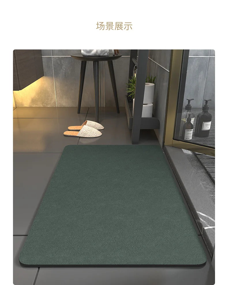 Diatomaceous Earth Bath Mat - Super Absorbent Quick-Dry & Non-Slip Bathroom Rug
