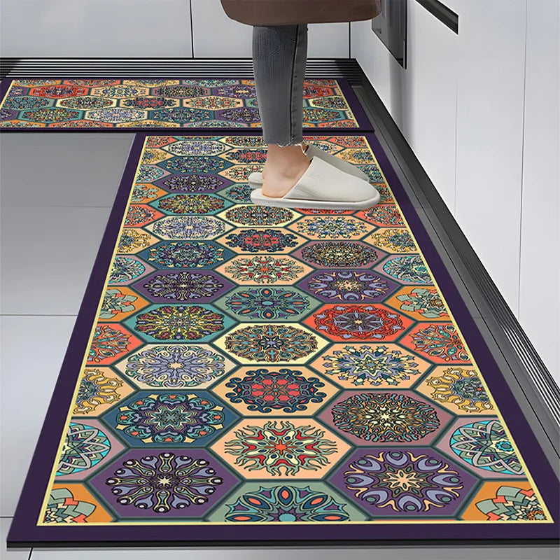 American Retro Diatomite Kitchen Runner (1 or 2-Pack) - Oil Proof & Washable