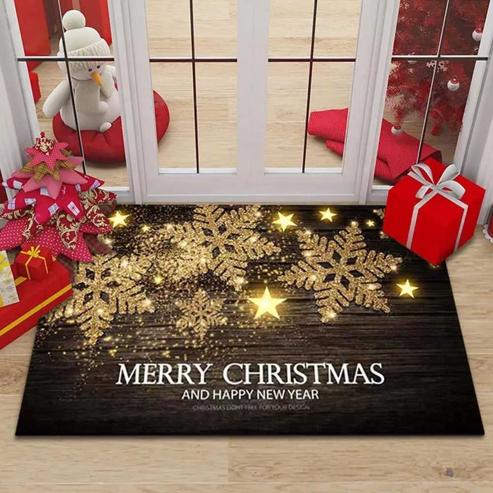 Christmas Eve Doormat - Santa Claus Welcome Mat with Non-Slip Backing, Festive Decor