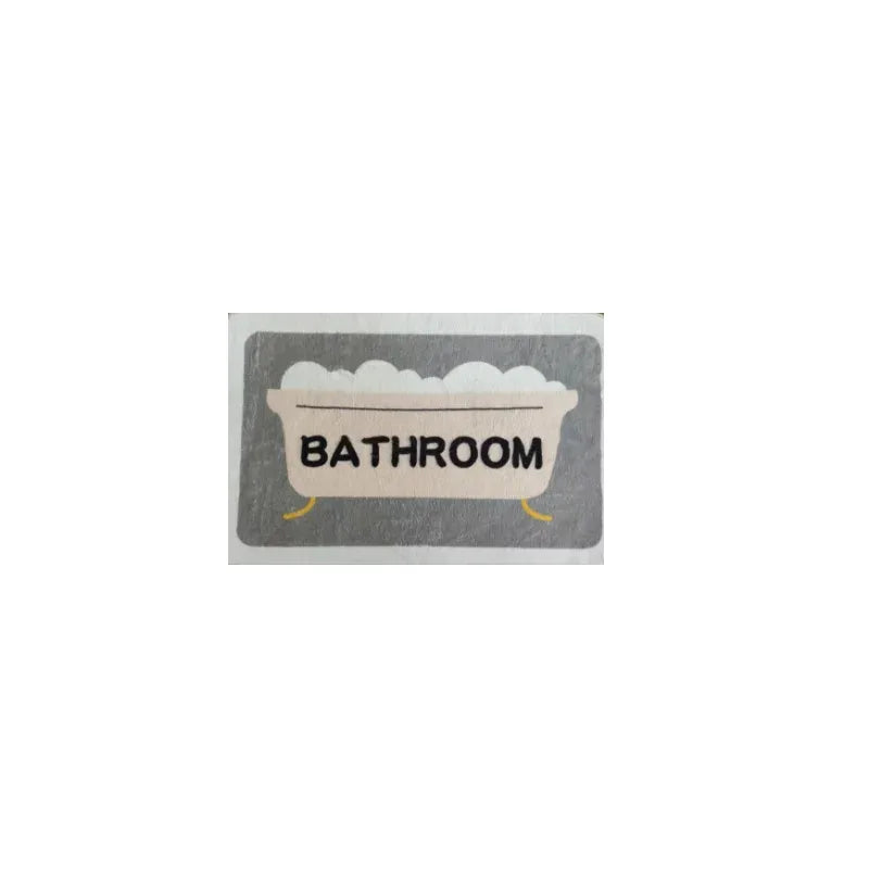 Cartoon Plush Bath Mat - Super Absorbent & Non-Slip Faux Cashmere Rug