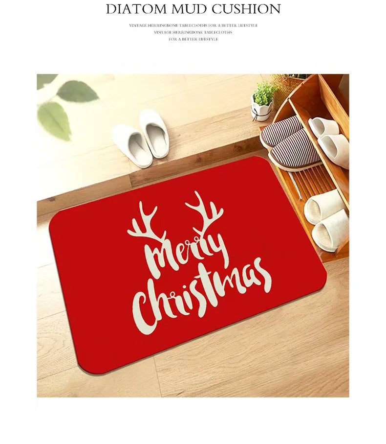 Christmas Diatomite Doormat - Quick-Dry, Absorbent & Non-Slip for Toilet Door