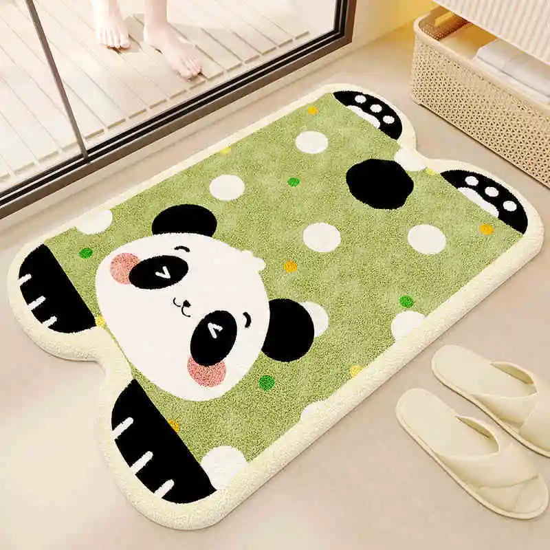 Cartoon Plush Bath Mat - Super Absorbent & Dirt Resistant Faux Cashmere Rug