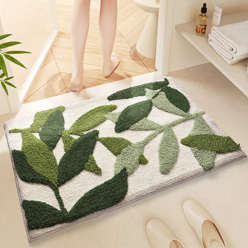 Cute Floral Bath Mat - Super Absorbent, Quick-Dry & Non-Slip Plush Rug